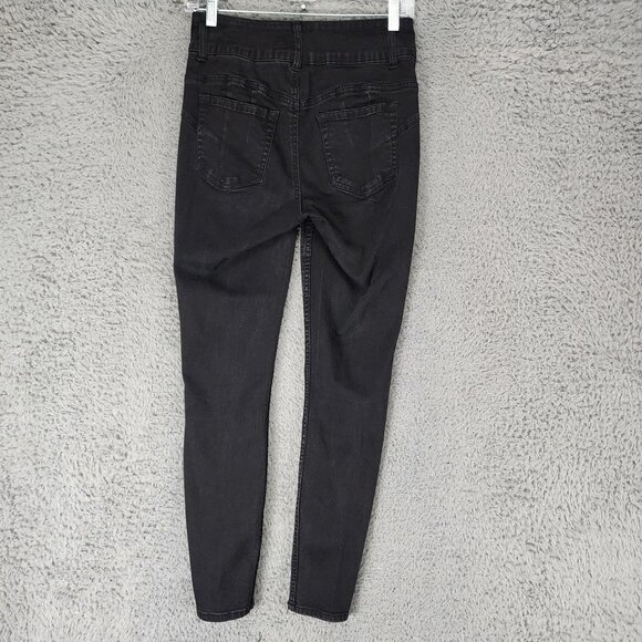 HT Denim Jeans Womens 5 Black Stretch Hi Rise Super Skinny - Picture 9 of 12